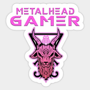 Metalhead Gamer Baphomet Pink Sticker